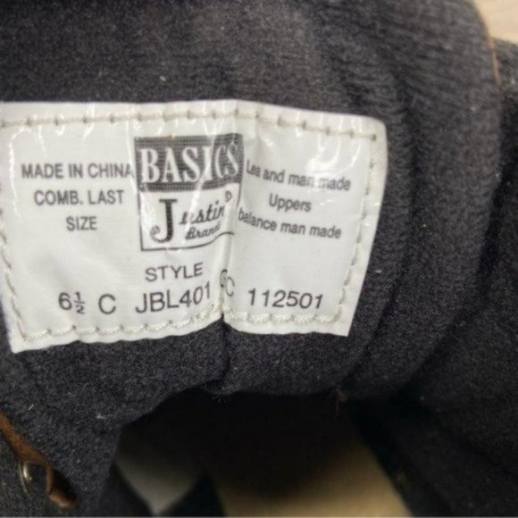 Justin Basics Brown Leather Ankle Boots Size 6.5 - Picture 9 of 9